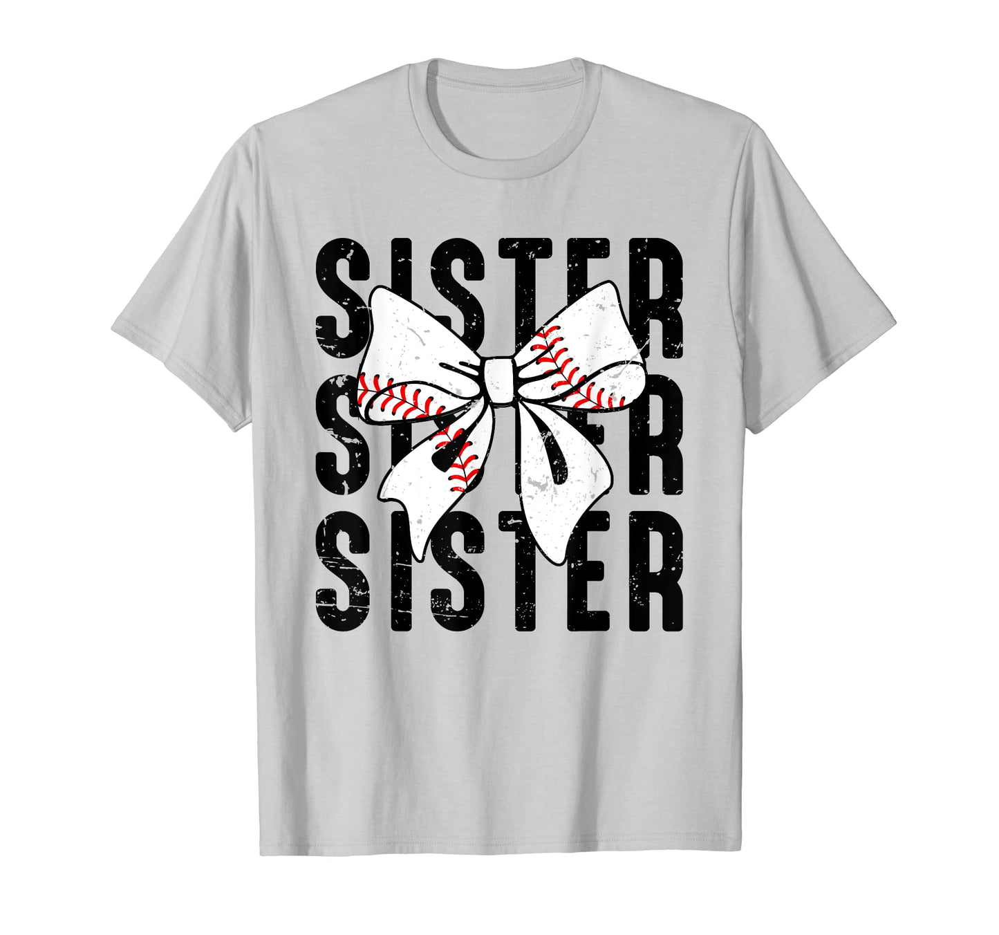 Coquette Baseball Sister Bow T-Shirt - Casual Everyday Wear Men Women - T-Shirt, Sweatshirt, Hoodie