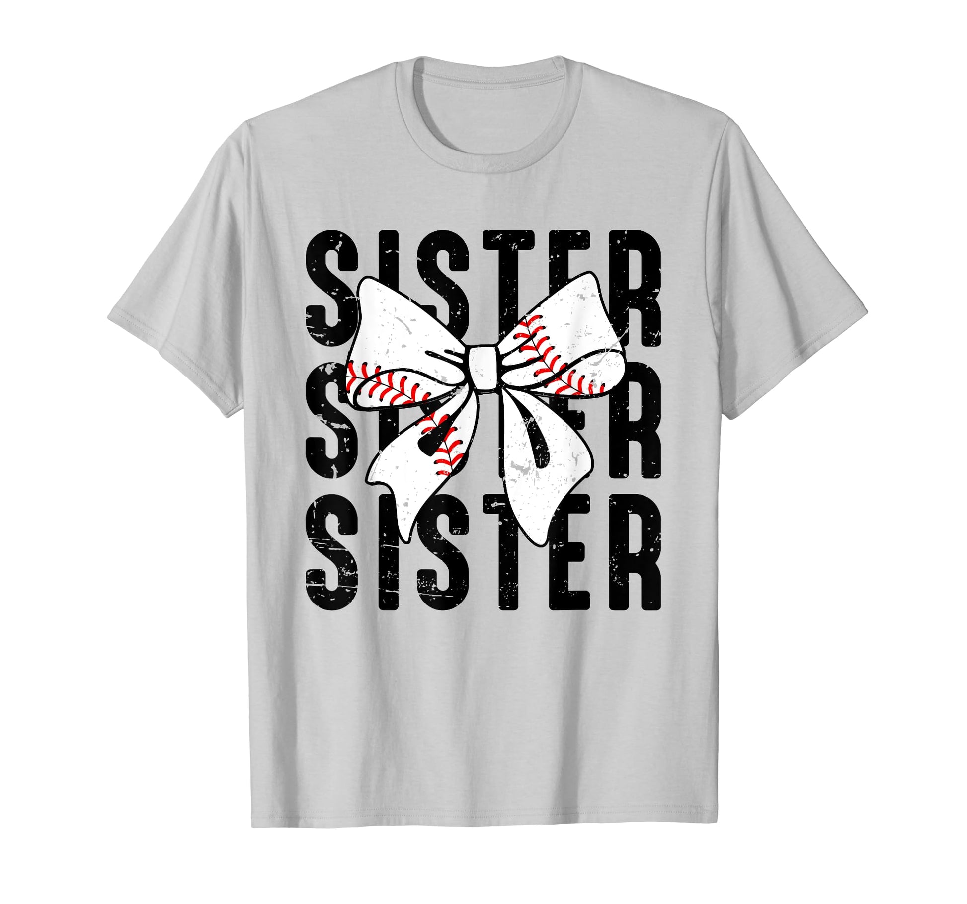Coquette Baseball Sister Bow T-Shirt - Casual Everyday Wear Men Women - T-Shirt, Sweatshirt, Hoodie
