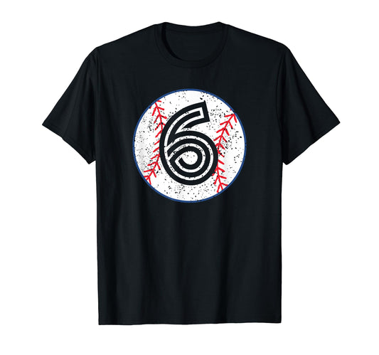 Baseball 6Th Birthday 6 Years Old T-Shirt - Minimalist Print Men Women - T-Shirt, Sweatshirt, Hoodie