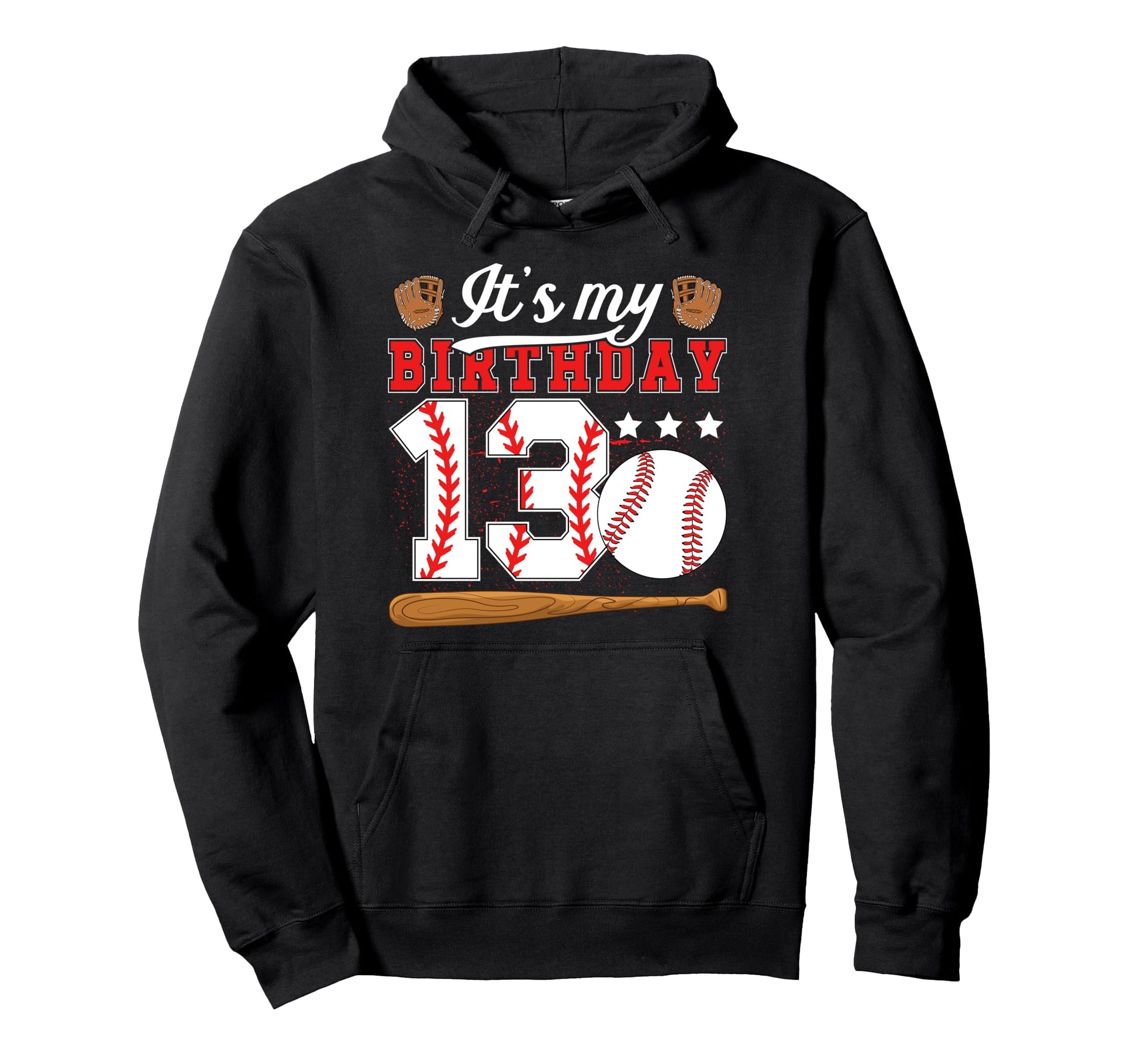13Th Baseball Birthday Party 13 Year Old Hoodie - Trendy Graphic Unisex - T-Shirt, Sweatshirt, Hoodie