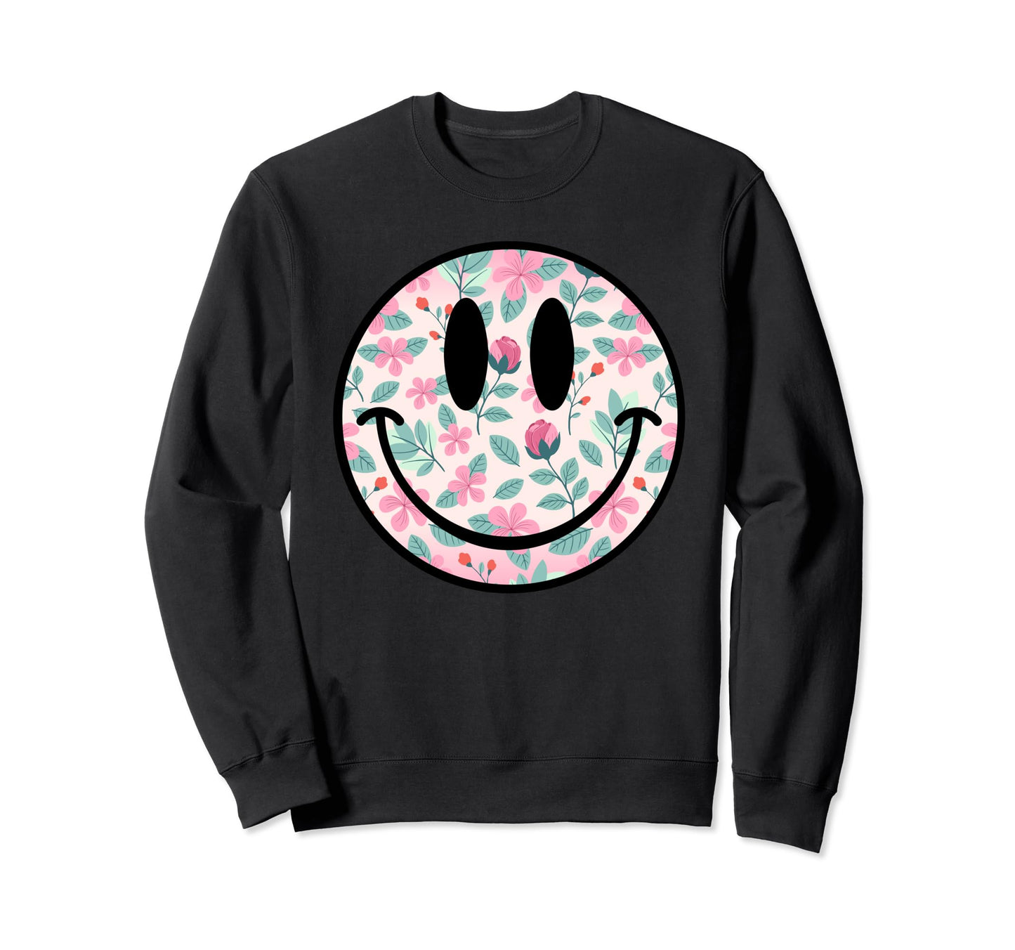 Sunflower Happy Face Checkered Sweatshirt - Minimalist Print Unisex - T-Shirt, Sweatshirt, Hoodie