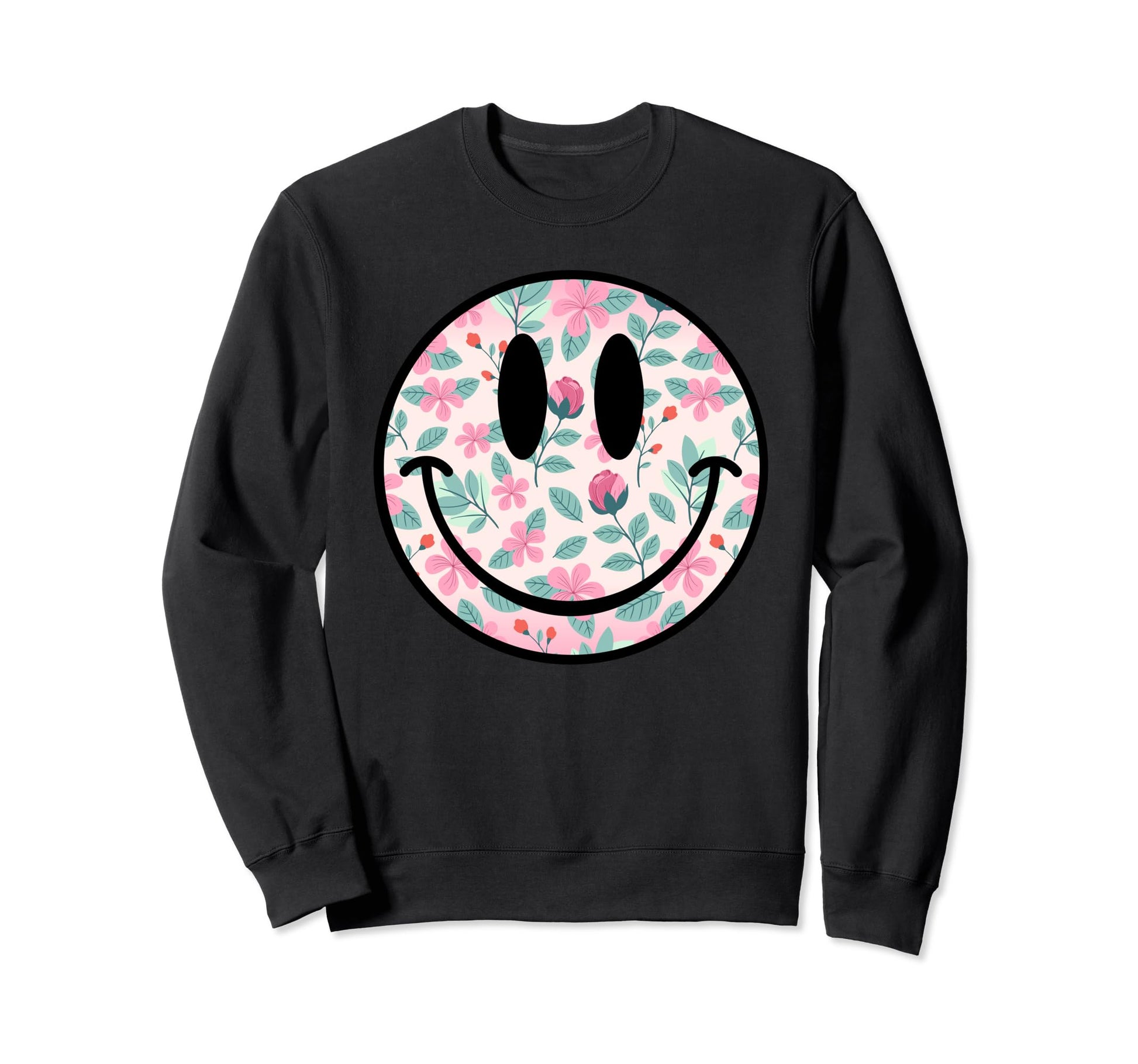Sunflower Happy Face Checkered Sweatshirt - Minimalist Print Unisex - T-Shirt, Sweatshirt, Hoodie