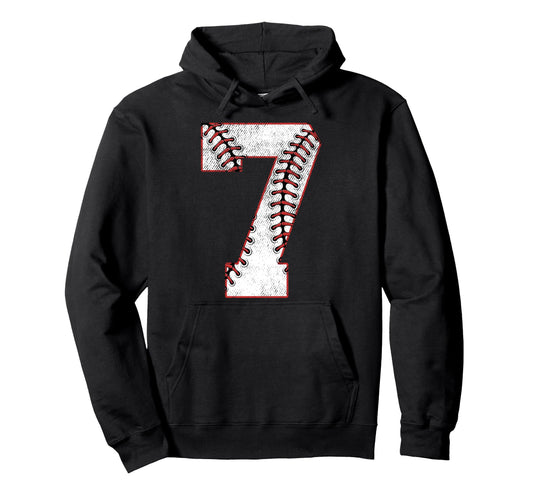 7Th Birthday Party 7 Year Old Baseball Hoodie - Minimalist Print Unisex - T-Shirt, Sweatshirt, Hoodie