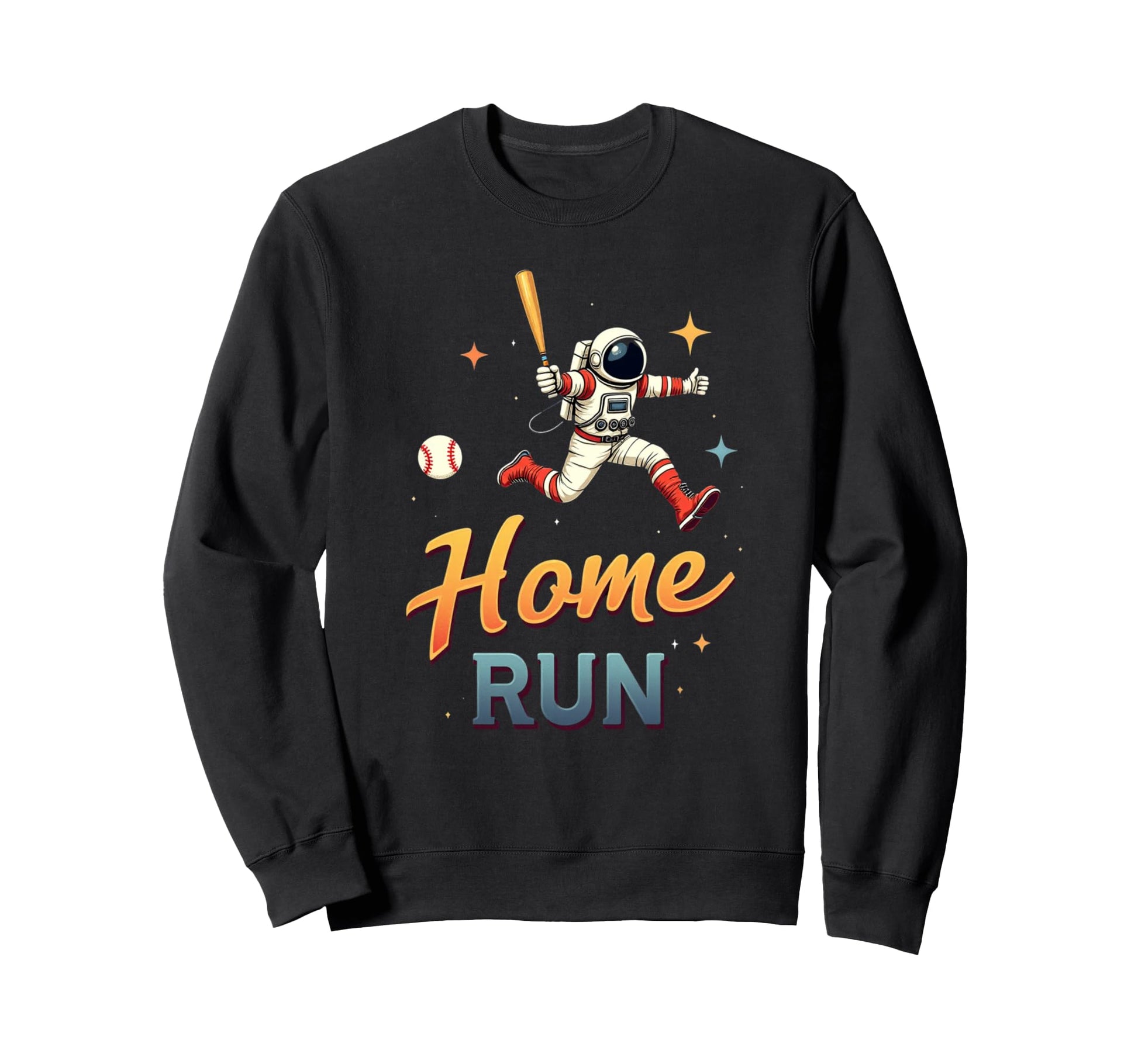 Home Run Astronaut Hitting Baseball Sweatshirt - Minimalist Print Unisex - T-Shirt, Sweatshirt, Hoodie