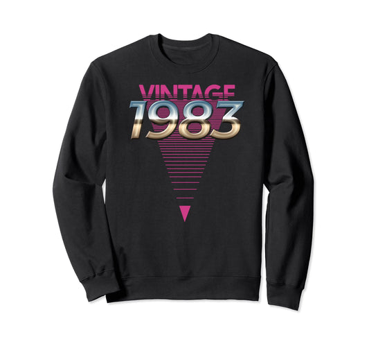 1983 80S Synthwave Triangle Sweatshirt - Fun Novelty Design Men Women - T-Shirt, Sweatshirt, Hoodie