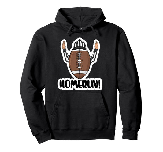 American Football Homerun Sign Referee Hoodie - Trendy Graphic for Adults - T-Shirt, Sweatshirt, Hoodie