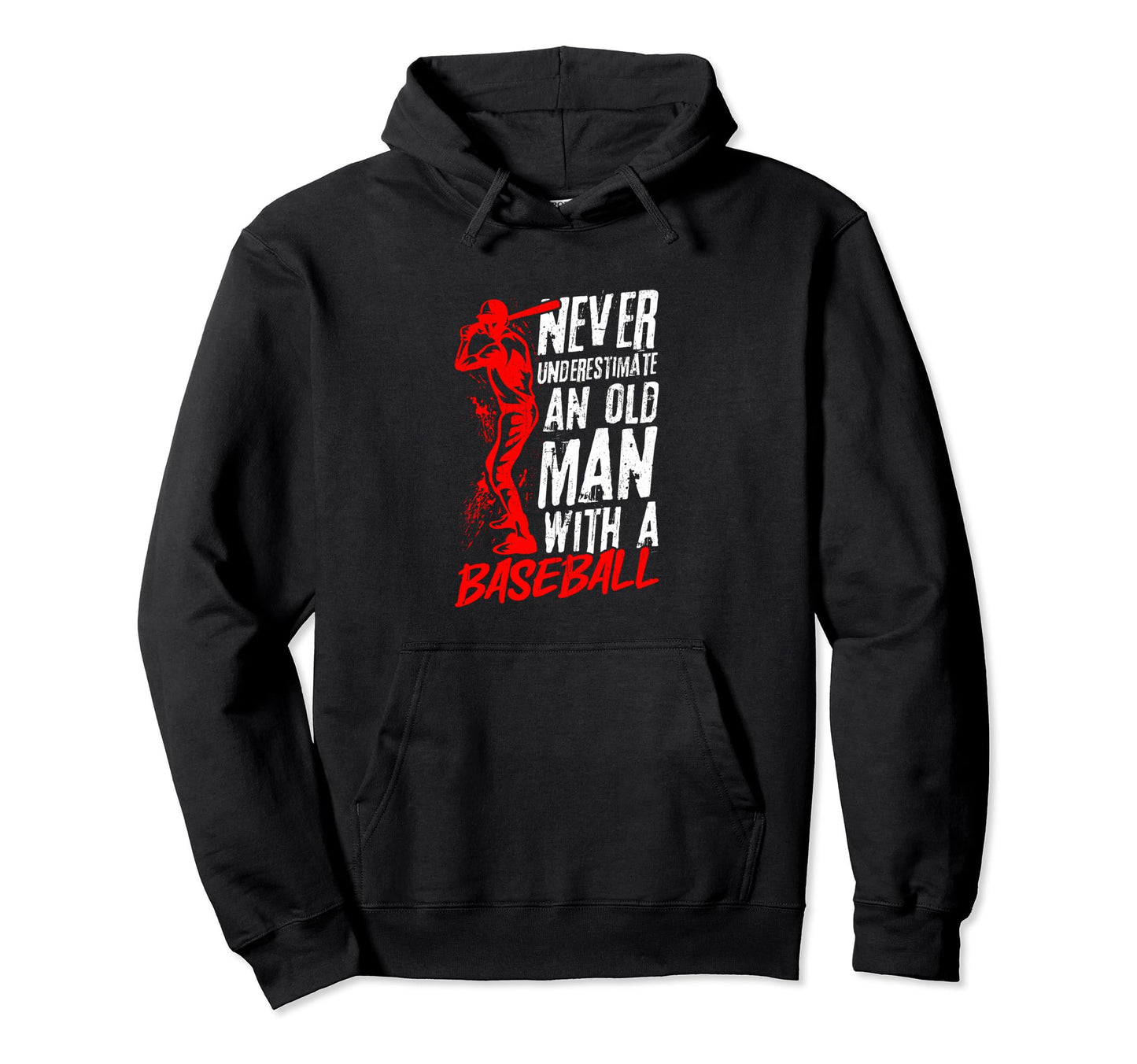 Old Grandpa Granddad Baseball Lover Hoodie - Custom Art Print Men Women - T-Shirt, Sweatshirt, Hoodie