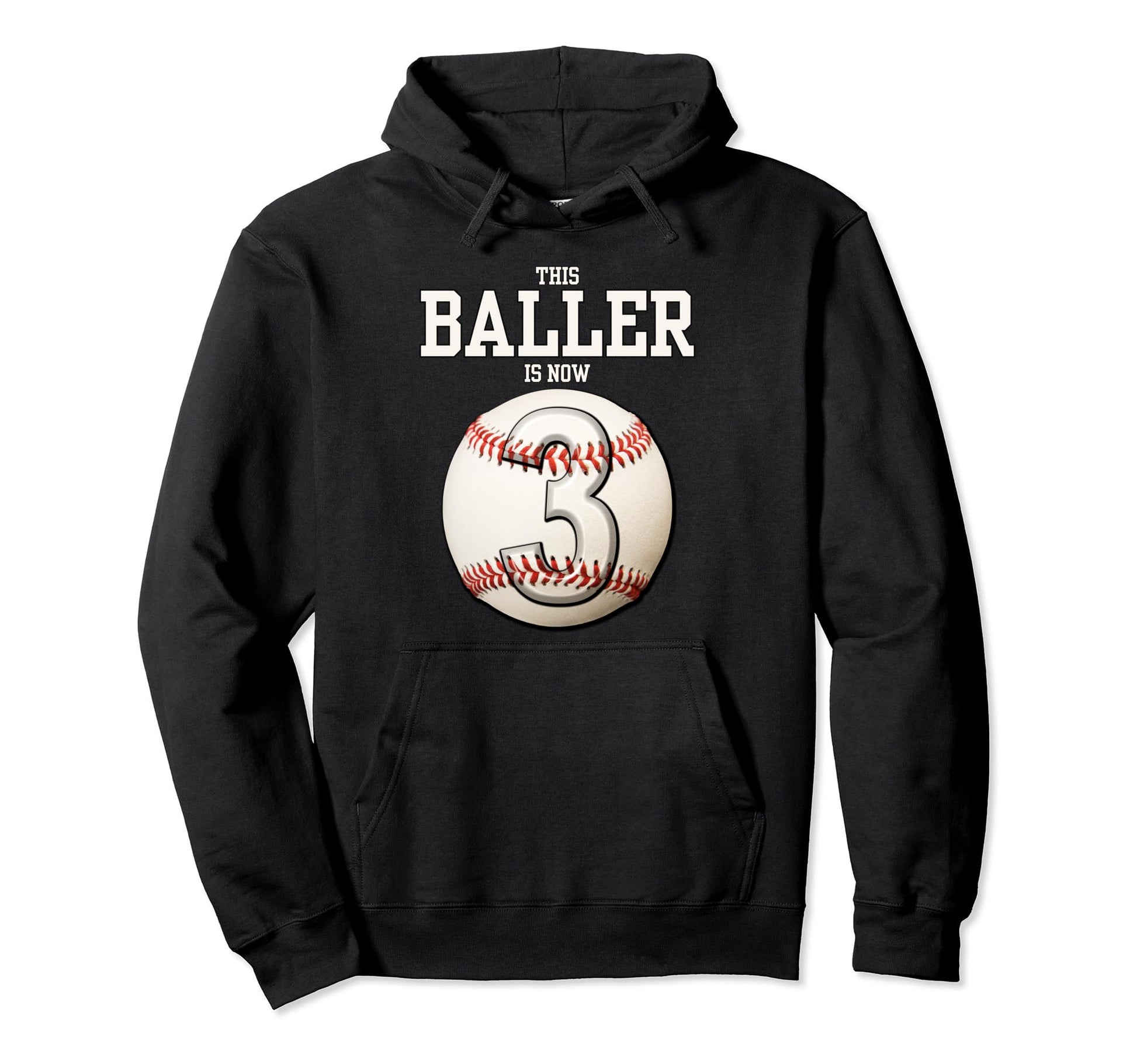3 Years Old Baseball Themed 3Rd Hoodie - Unique Graphic for Adults - T-Shirt, Sweatshirt, Hoodie