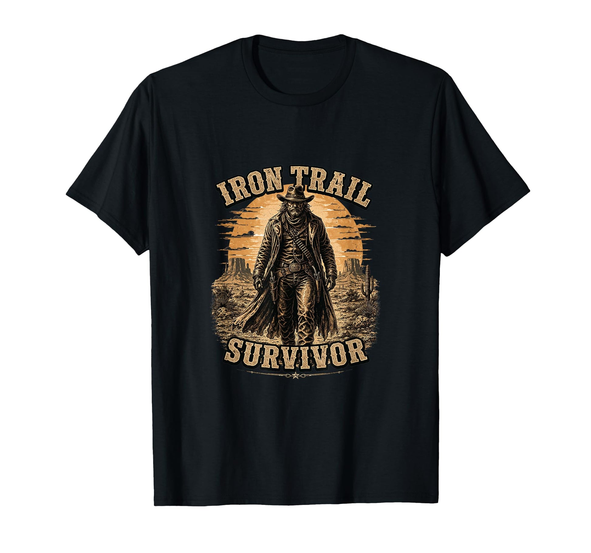 Iron Trail Survivor Western Cowboy Desert T-Shirt - Novelty Apparel Unisex - T-Shirt, Sweatshirt, Hoodie