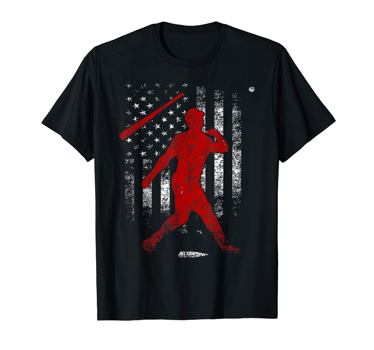 Dinger Home Run American Flag Grunge T-Shirt - Novelty Apparel Unisex - T-Shirt, Sweatshirt, Hoodie