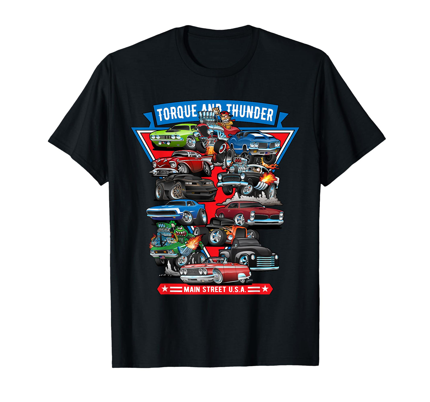 Torque And Thunder Muscle Cars Cars T-Shirt - Custom Art Print Men Women - T-Shirt, Sweatshirt, Hoodie