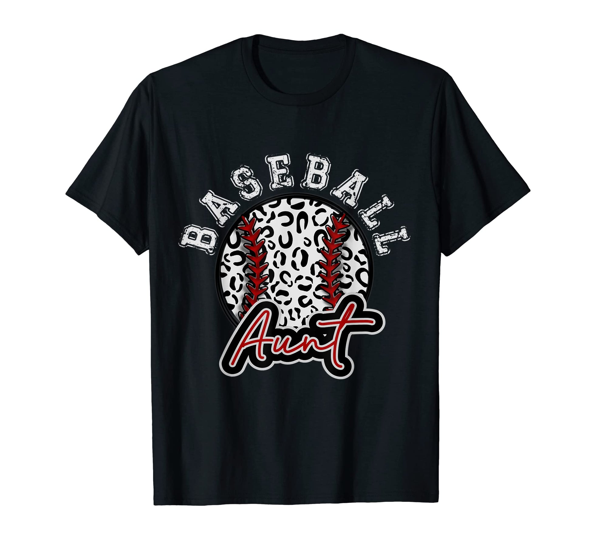 Leopard Cheetah Baseball Aunt Womens T-Shirt - Minimalist Print Unisex - T-Shirt, Sweatshirt, Hoodie