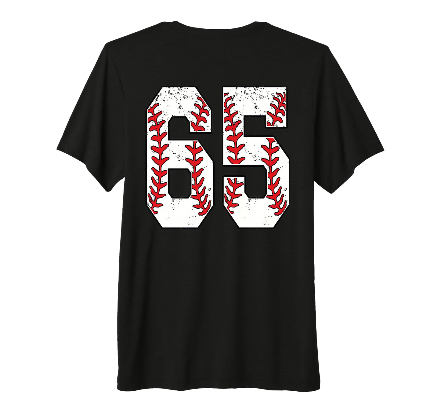 Number 65 Baseball Jersey Number 65 Back T-Shirt - Novelty Apparel Unisex - T-Shirt, Sweatshirt, Hoodie
