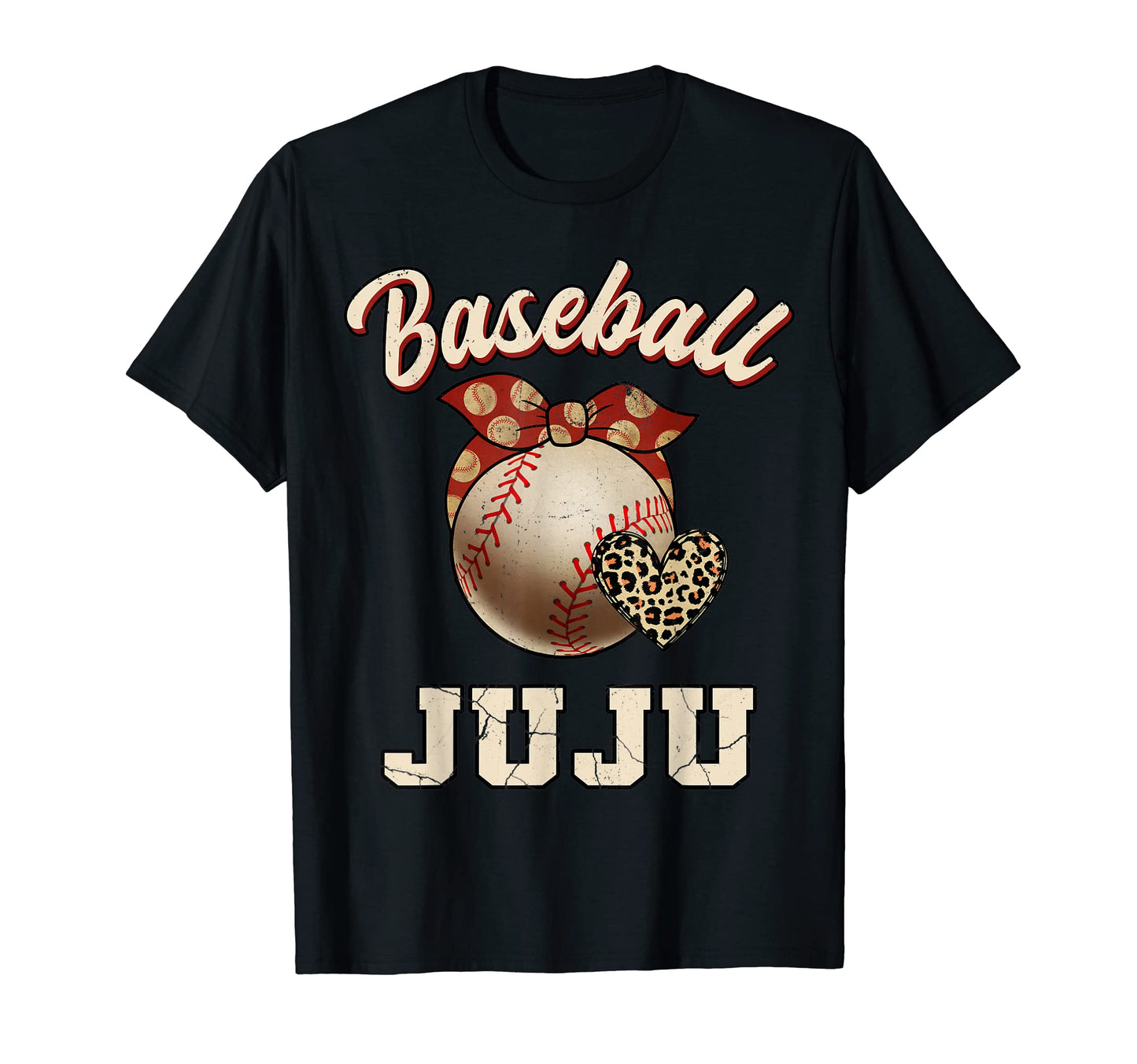 Baseball Juju Bandana Leopard Heart T-Shirt - Fun Novelty Design Unisex - T-Shirt, Sweatshirt, Hoodie