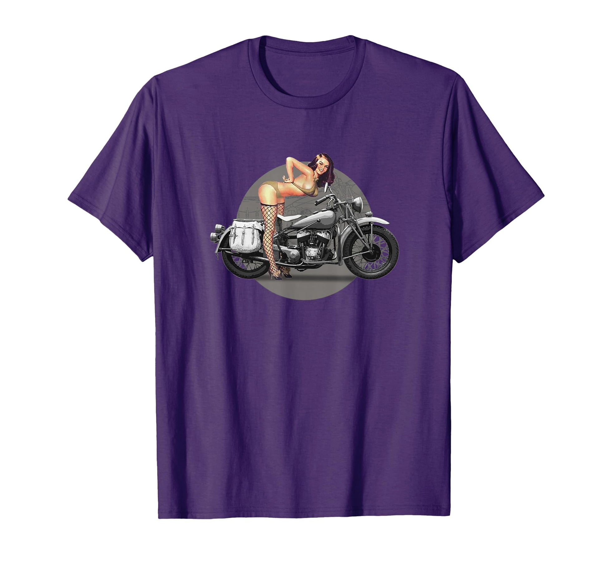 Pin Up Motorcycle Ww2 T-Shirt - Custom Art Print for Adults - T-Shirt, Sweatshirt, Hoodie