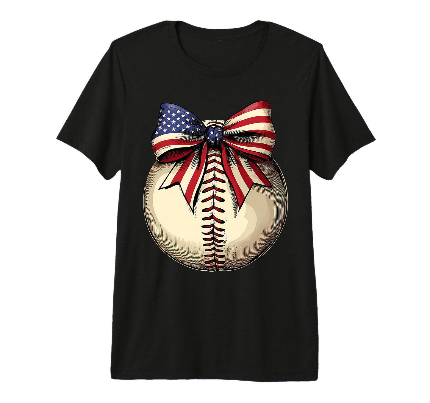 American Baseball Coquette Bow T-Shirt - Novelty Apparel for Adults - T-Shirt, Sweatshirt, Hoodie