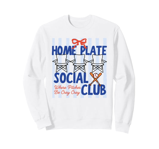 Baseball Home Plate Social Club Sweatshirt - Streetwear Style for Adults - T-Shirt, Sweatshirt, Hoodie