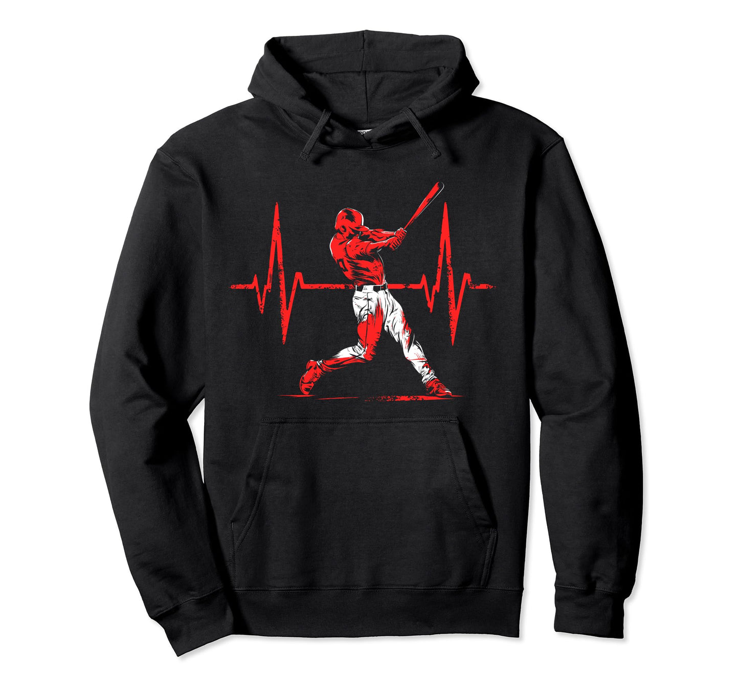Baseball Heartbeat Funny Baseball Hoodie - Casual Everyday Wear for Adults - T-Shirt, Sweatshirt, Hoodie