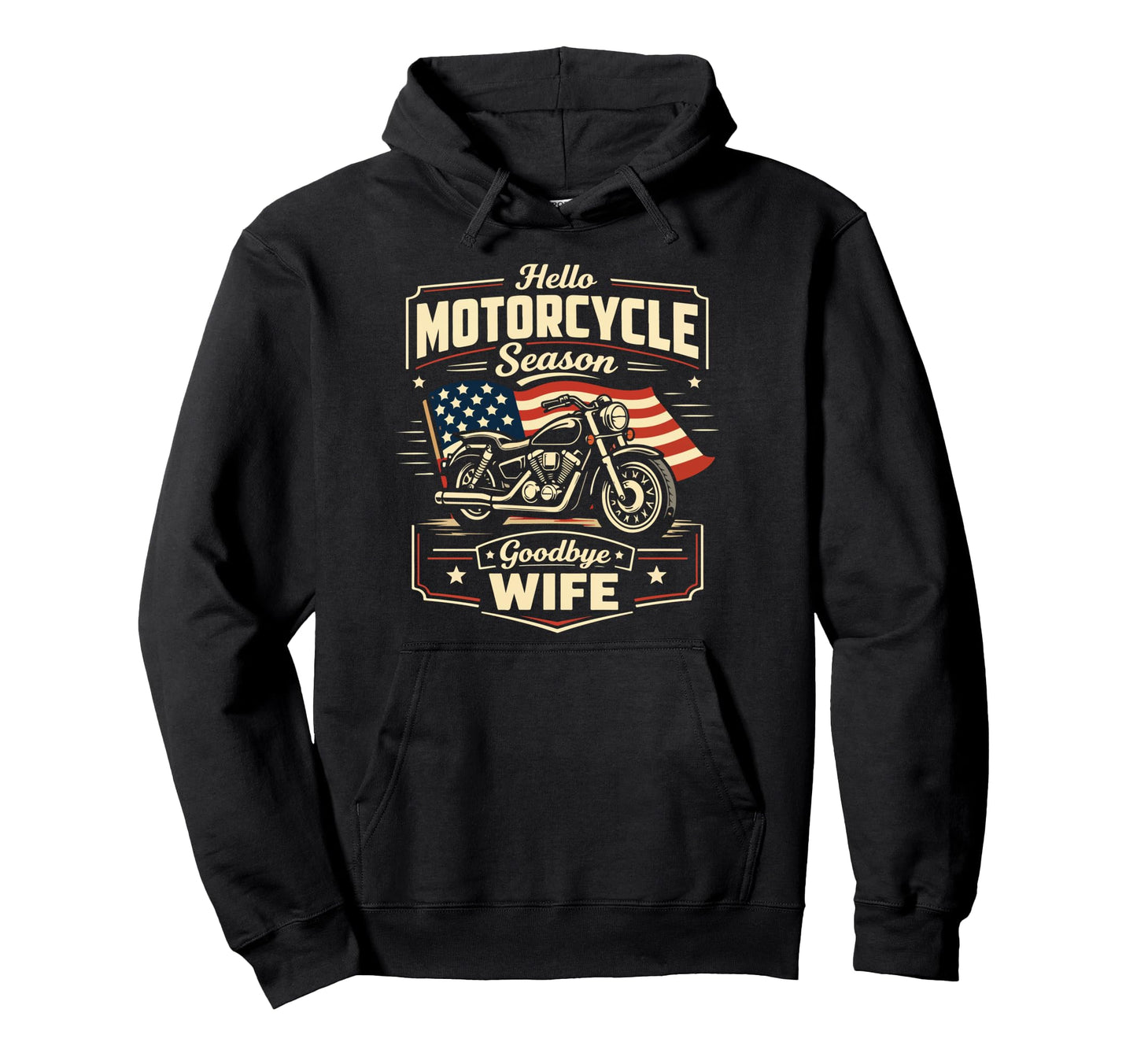 Motorcycle Biker Husband Wife Hello Hoodie - Graphic Print Unisex - T-Shirt, Sweatshirt, Hoodie