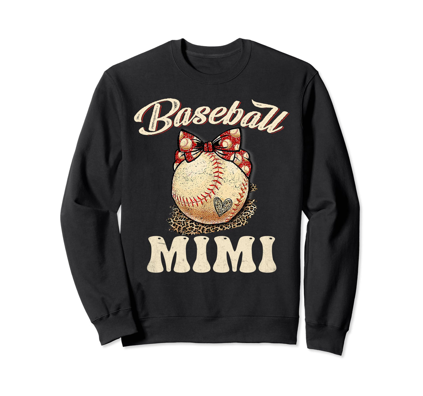 Softball Baseball Mimi Leopard Sweatshirt - Streetwear Style Unisex - T-Shirt, Sweatshirt, Hoodie