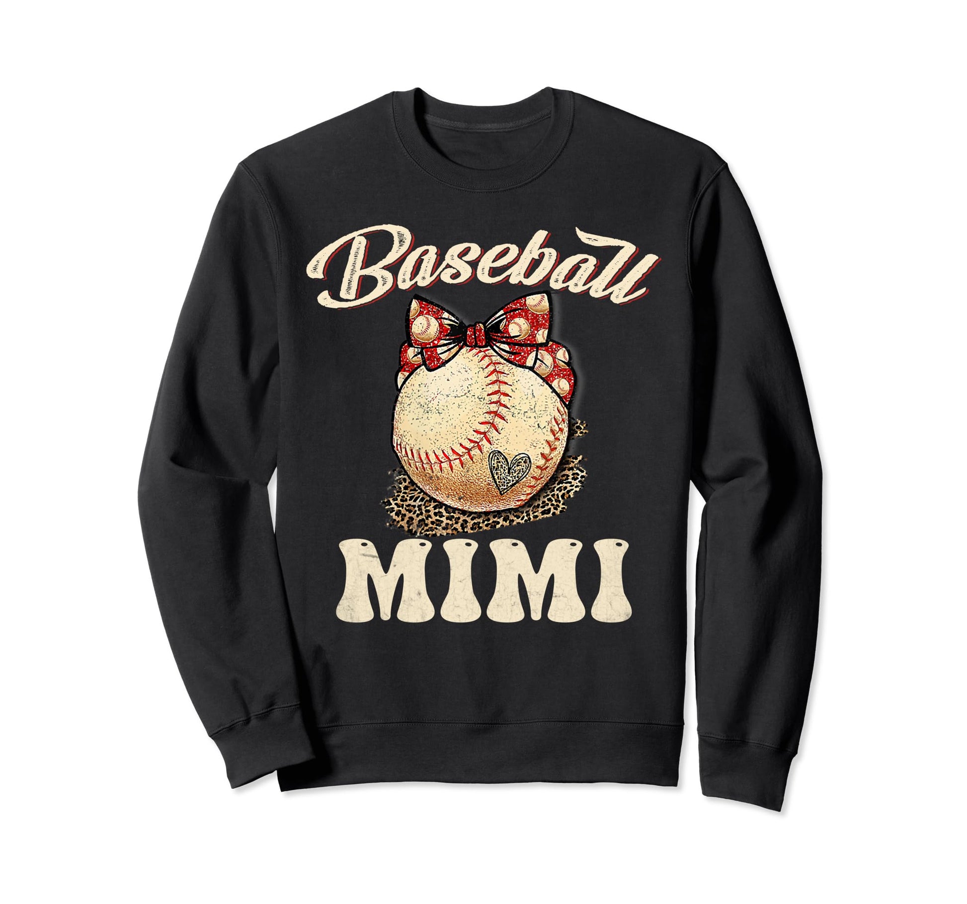 Softball Baseball Mimi Leopard Sweatshirt - Streetwear Style Unisex - T-Shirt, Sweatshirt, Hoodie