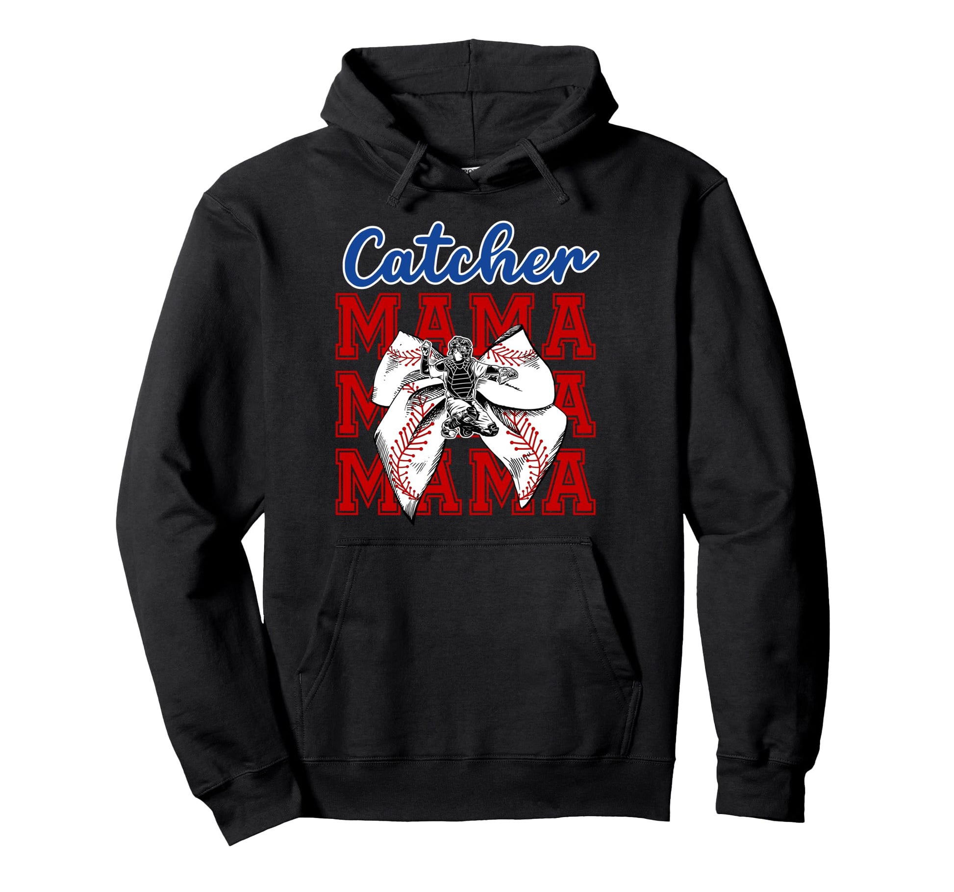 Baseball Catcher Mama Coquette Hoodie - Casual Everyday Wear Men Women - T-Shirt, Sweatshirt, Hoodie