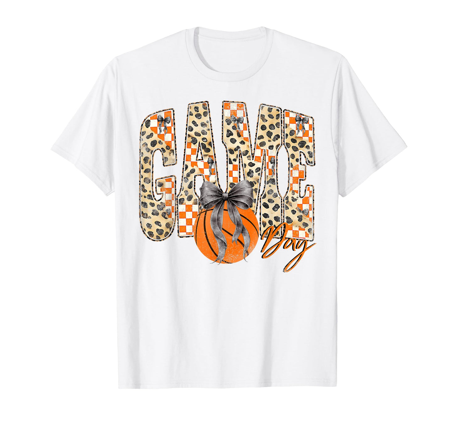 Leopard Checkered Game Day Basketball T-Shirt - Fun Novelty Design Unisex - T-Shirt, Sweatshirt, Hoodie