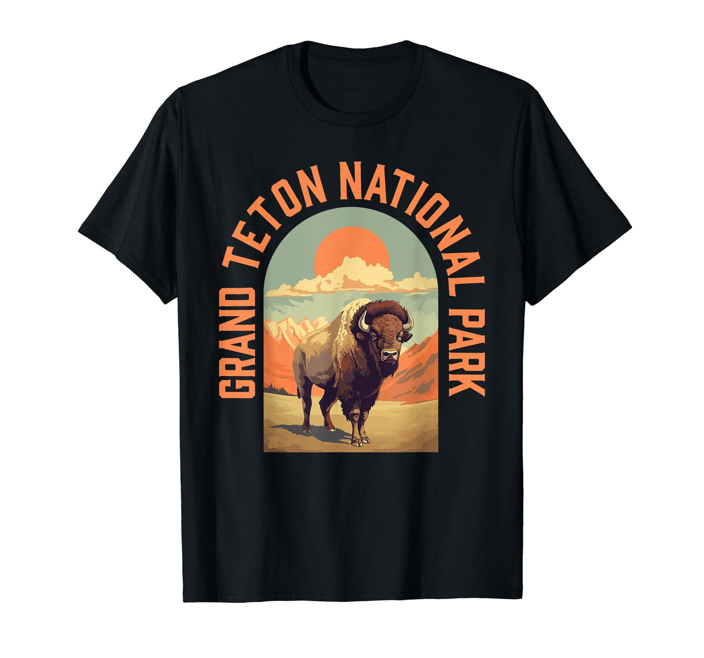 Grand Tetons National Park Bison Jackson T-Shirt - Graphic Print Unisex - T-Shirt, Sweatshirt, Hoodie