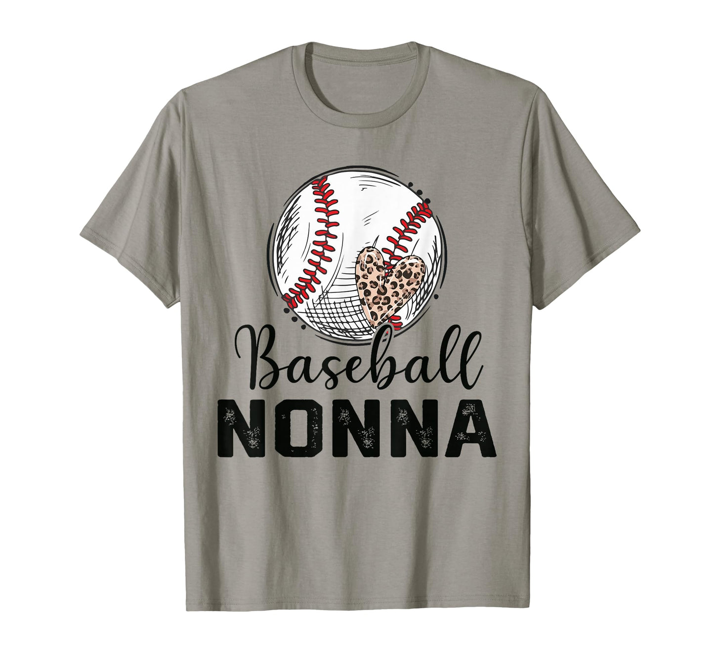 Leopard Heart Baseball Nonna T-Shirt - Casual Everyday Wear Men Women - T-Shirt, Sweatshirt, Hoodie