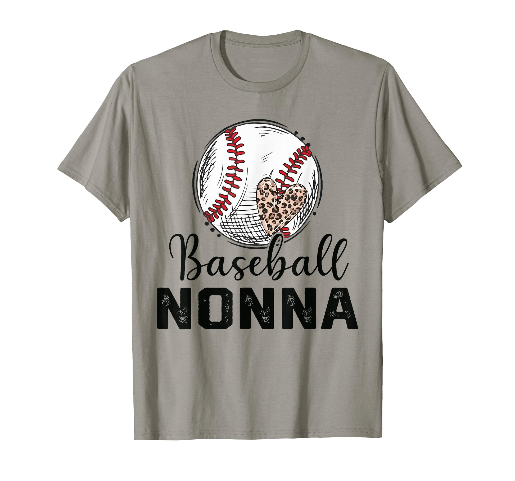 Leopard Heart Baseball Nonna T-Shirt - Casual Everyday Wear Men Women - T-Shirt, Sweatshirt, Hoodie