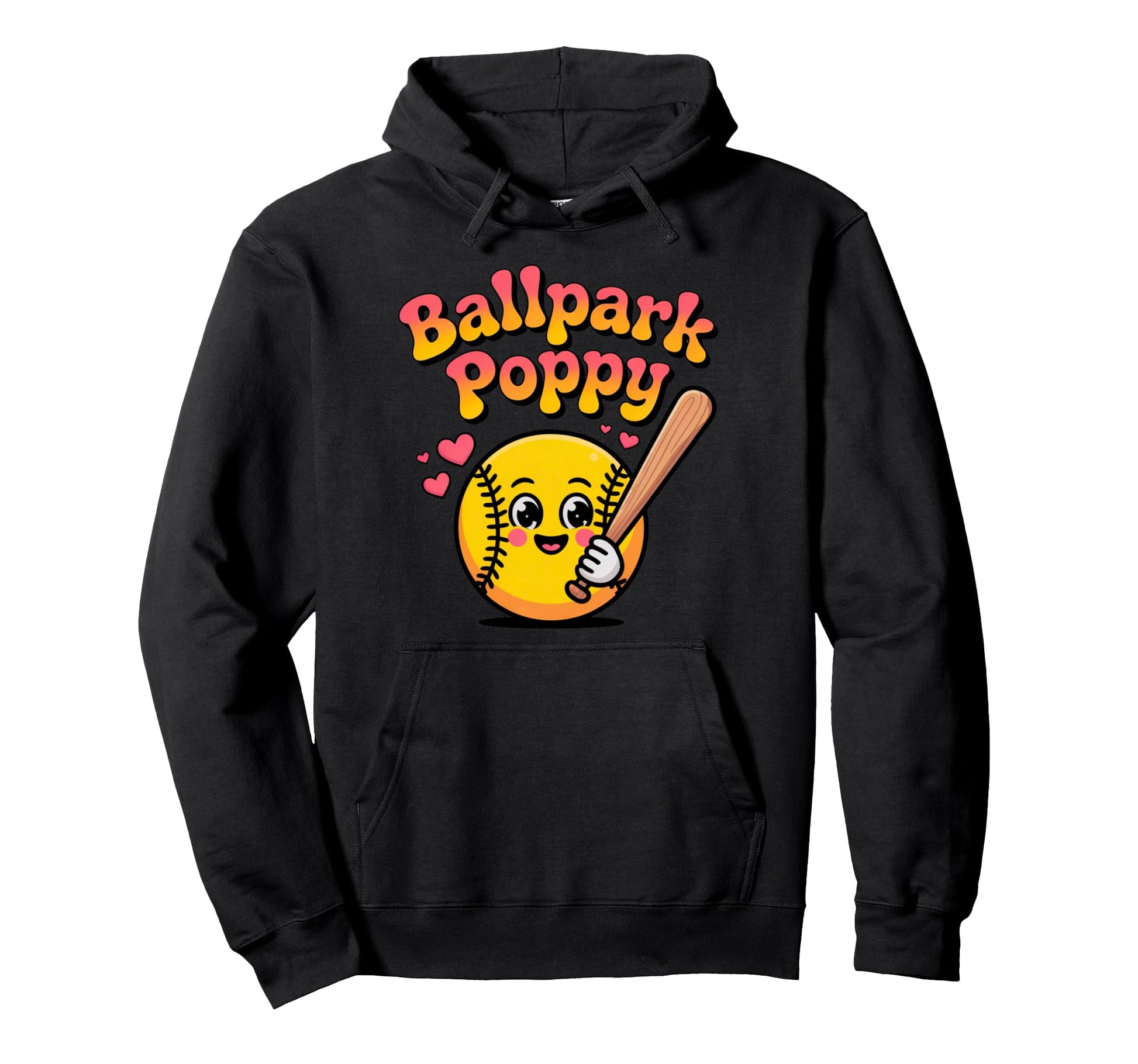Ballpark Poppy Softball And Baseball Hoodie - Aesthetic Graphic for Adults - T-Shirt, Sweatshirt, Hoodie