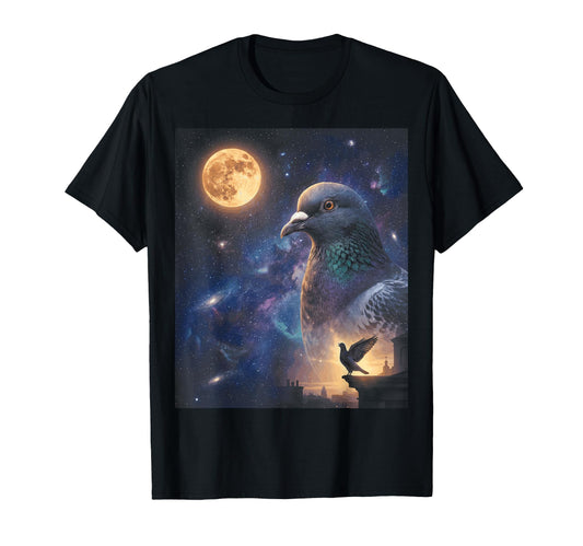 90S Pigeon Cooing Moon Y2K Aesthetic T-Shirt - Minimalist Print Men Women - T-Shirt, Sweatshirt, Hoodie