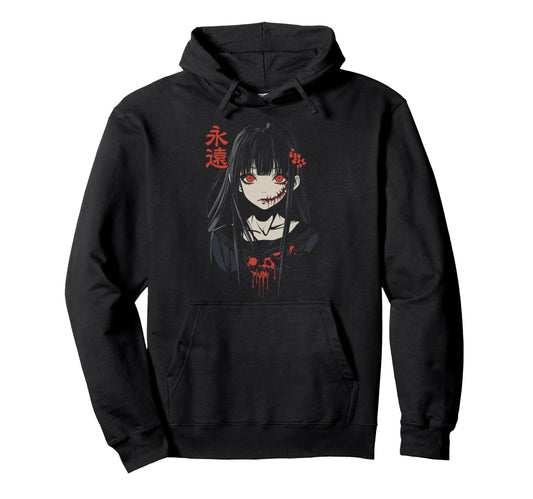 Anime Horror Aesthetic Soft Grunge Waifu Hoodie - Novelty Apparel Unisex - T-Shirt, Sweatshirt, Hoodie