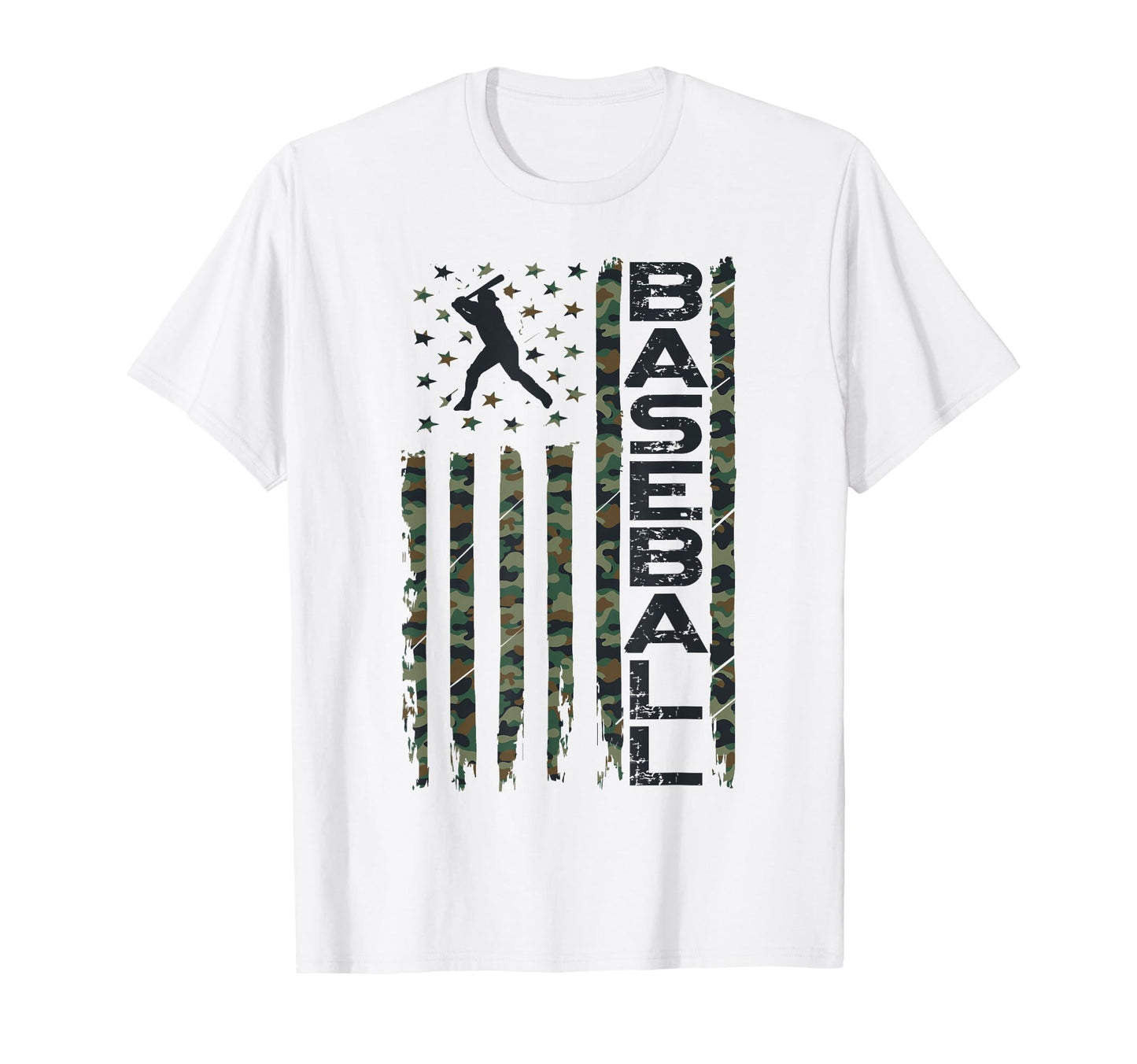 Baseball Fan Usa American Flag Camo T-Shirt - Minimalist Print Unisex - T-Shirt, Sweatshirt, Hoodie
