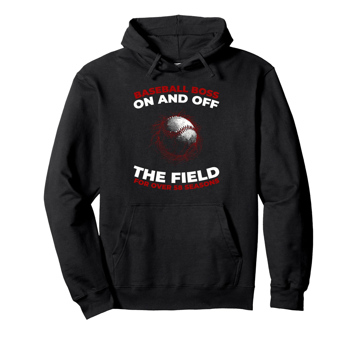 58 Years Old Baseballer Player Team Hoodie - Minimalist Print Unisex - T-Shirt, Sweatshirt, Hoodie