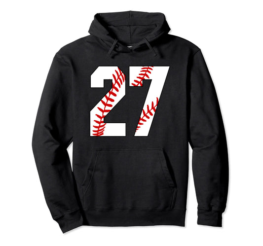 27 Baseball Laces Baseball Mom Jersey Hoodie - Unique Graphic Unisex - T-Shirt, Sweatshirt, Hoodie