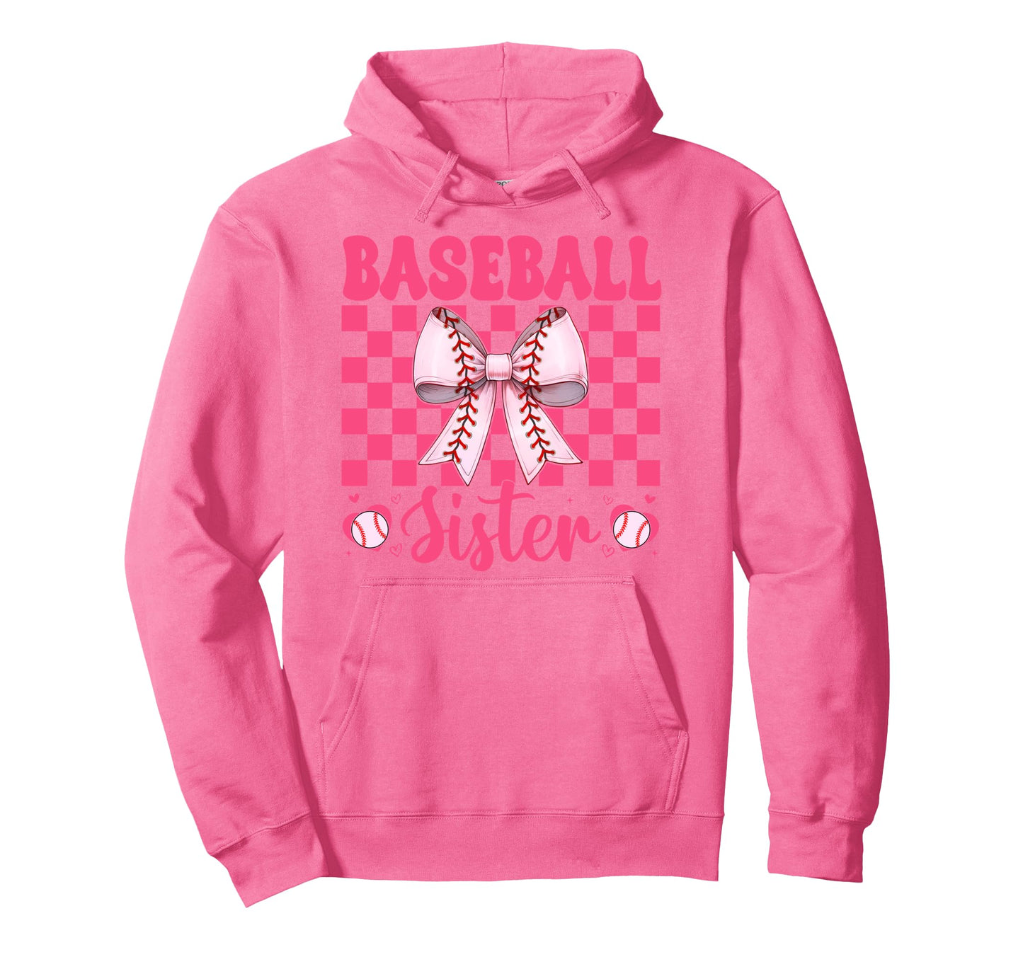 Baseball Sister Baseball Coquette Bow Hoodie - Streetwear Style Men Women - T-Shirt, Sweatshirt, Hoodie