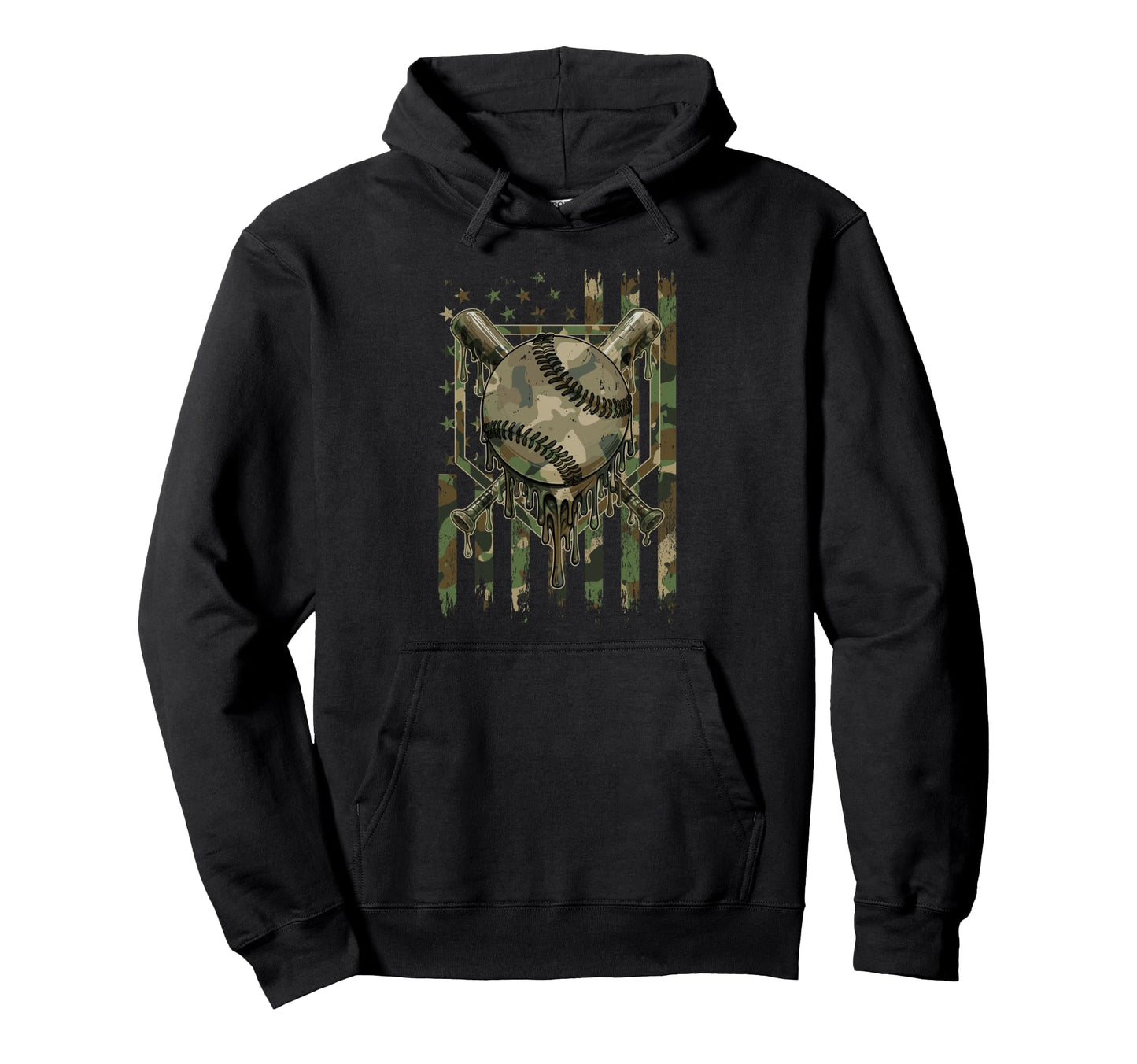 4Th July Baseball Drip American Flag Hoodie - Custom Art Print Men Women - T-Shirt, Sweatshirt, Hoodie