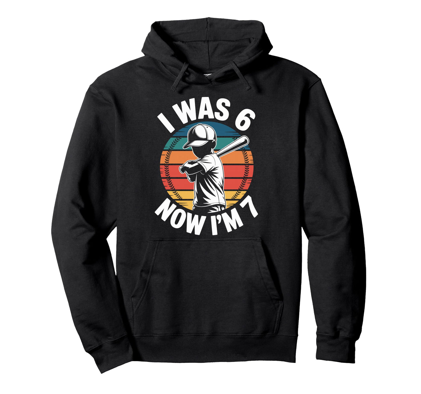 I Was 6 Now Im 7 Birthday 67 Baseball Hoodie - Minimalist Print for Adults - T-Shirt, Sweatshirt, Hoodie