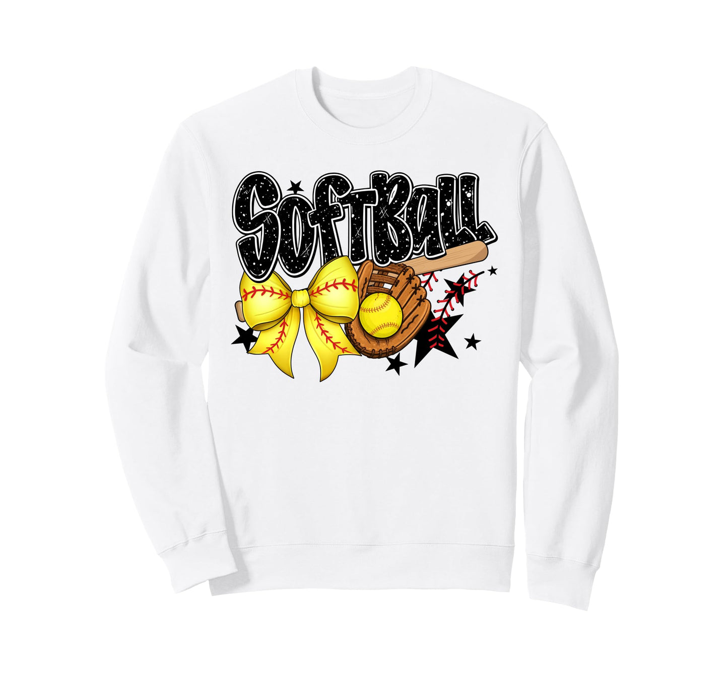 Softball Coquette Bow Game Day Sweatshirt - Graphic Print for Adults - T-Shirt, Sweatshirt, Hoodie