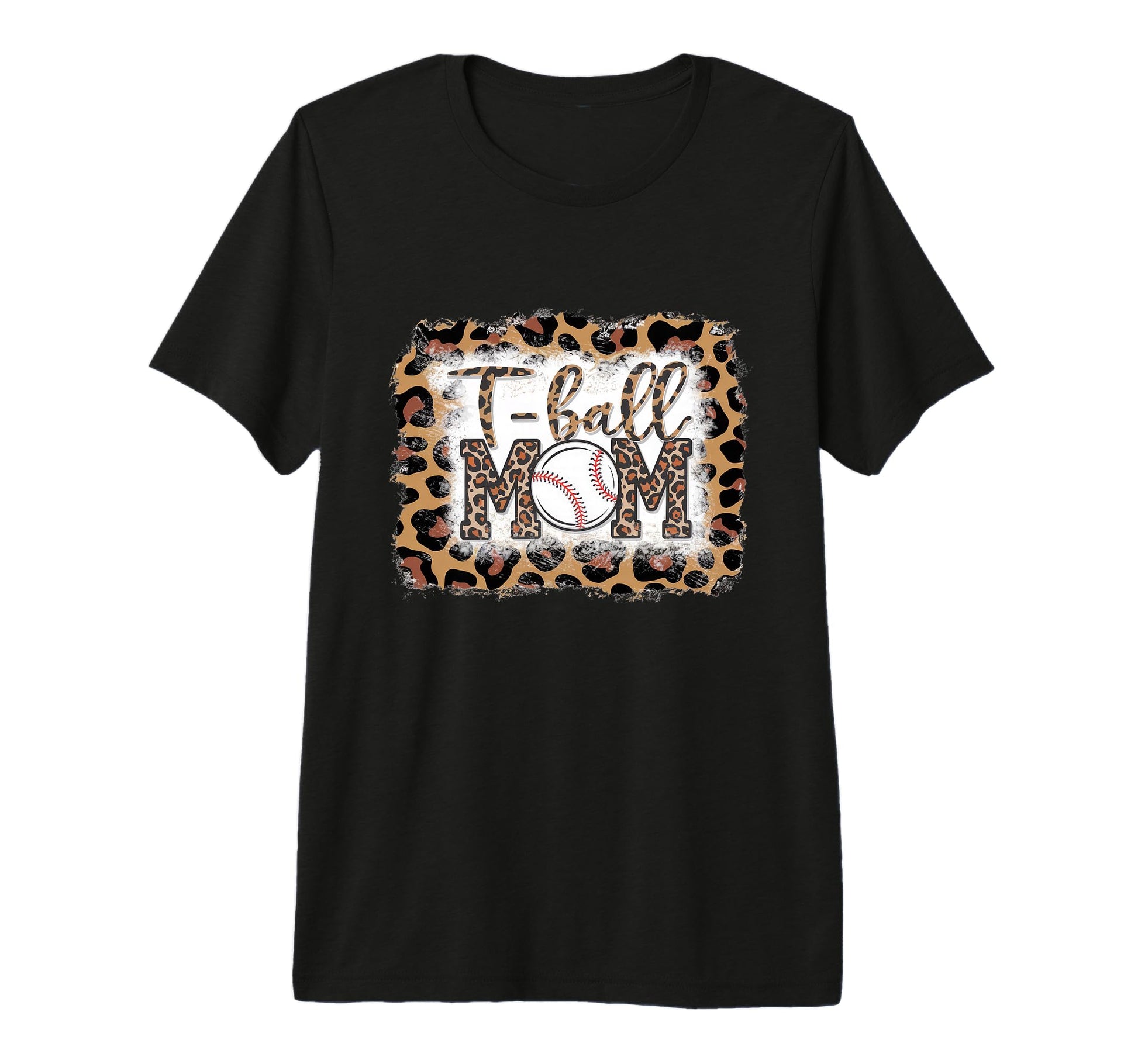 Leopard American Baseball Mom Mama Tri T-Shirt - Graphic Print Men Women - T-Shirt, Sweatshirt, Hoodie