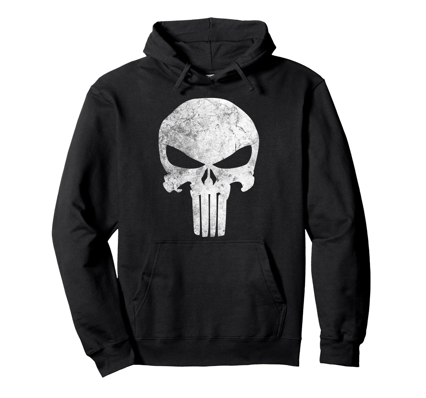 Marvel Punisher Skull Symbol Distressed Hoodie - Novelty Apparel for Adults - T-Shirt, Sweatshirt, Hoodie