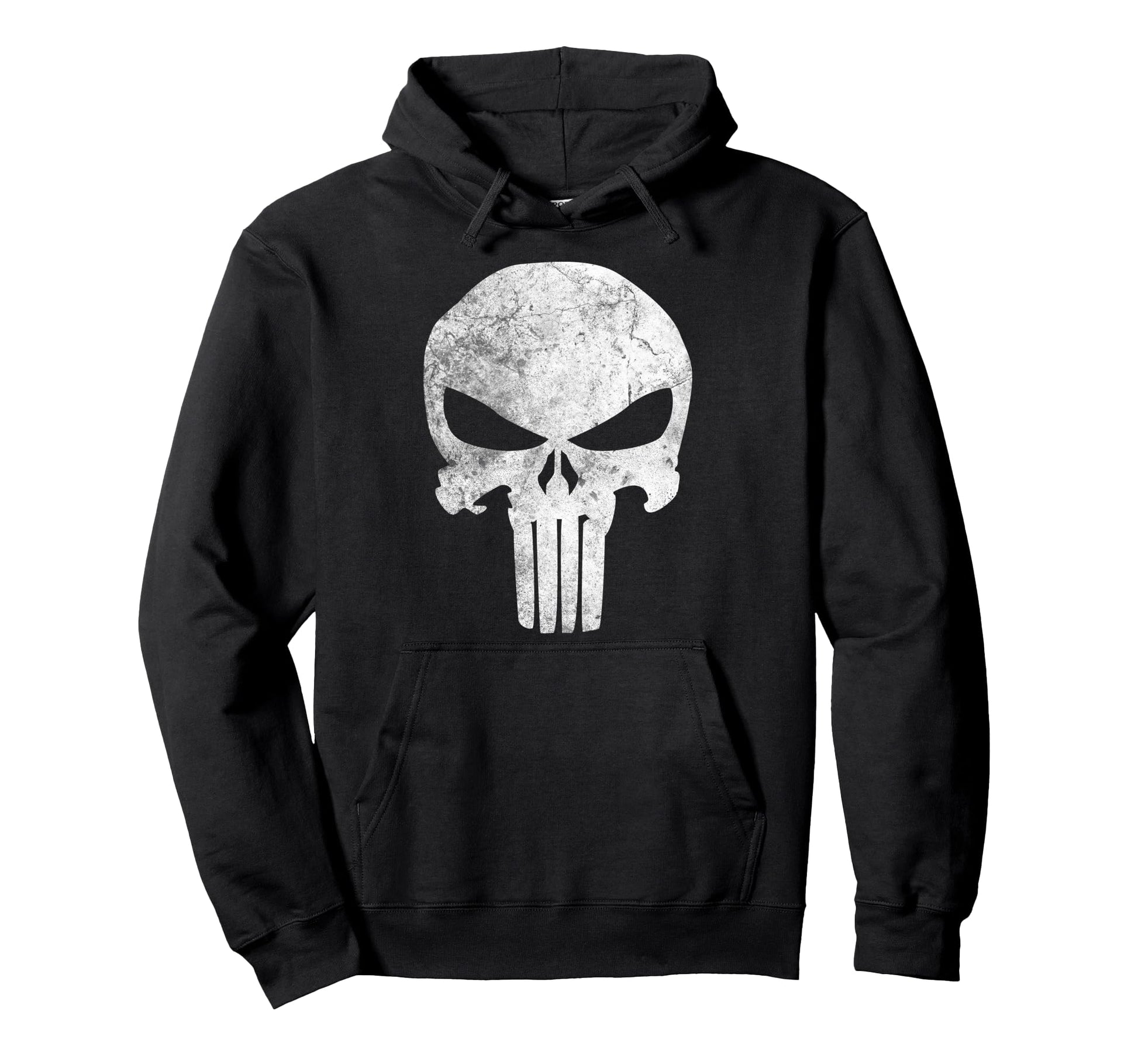 Marvel Punisher Skull Symbol Distressed Hoodie - Novelty Apparel for Adults - T-Shirt, Sweatshirt, Hoodie