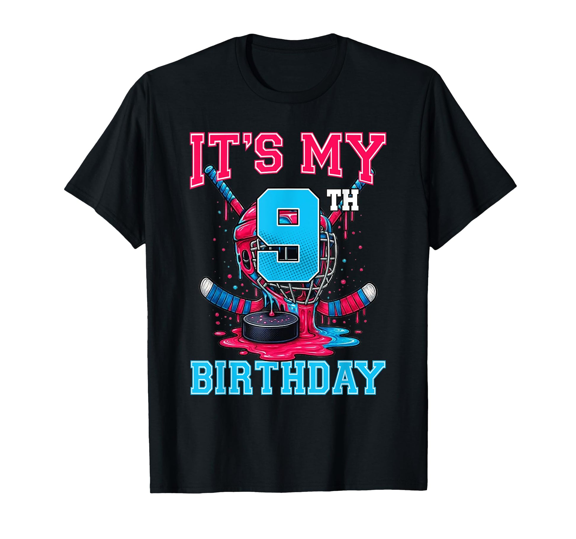 Its My 9Th Birthday Hockey 9 Year T-Shirt - Casual Everyday Wear Unisex - T-Shirt, Sweatshirt, Hoodie