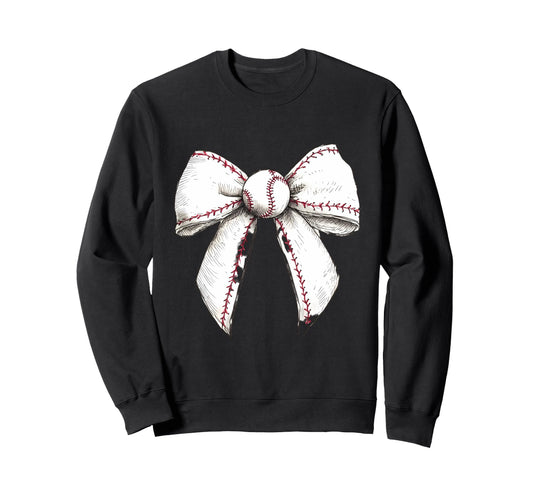 Baseball Coquette Bow Baseball Sweatshirt - Custom Art Print for Adults - T-Shirt, Sweatshirt, Hoodie