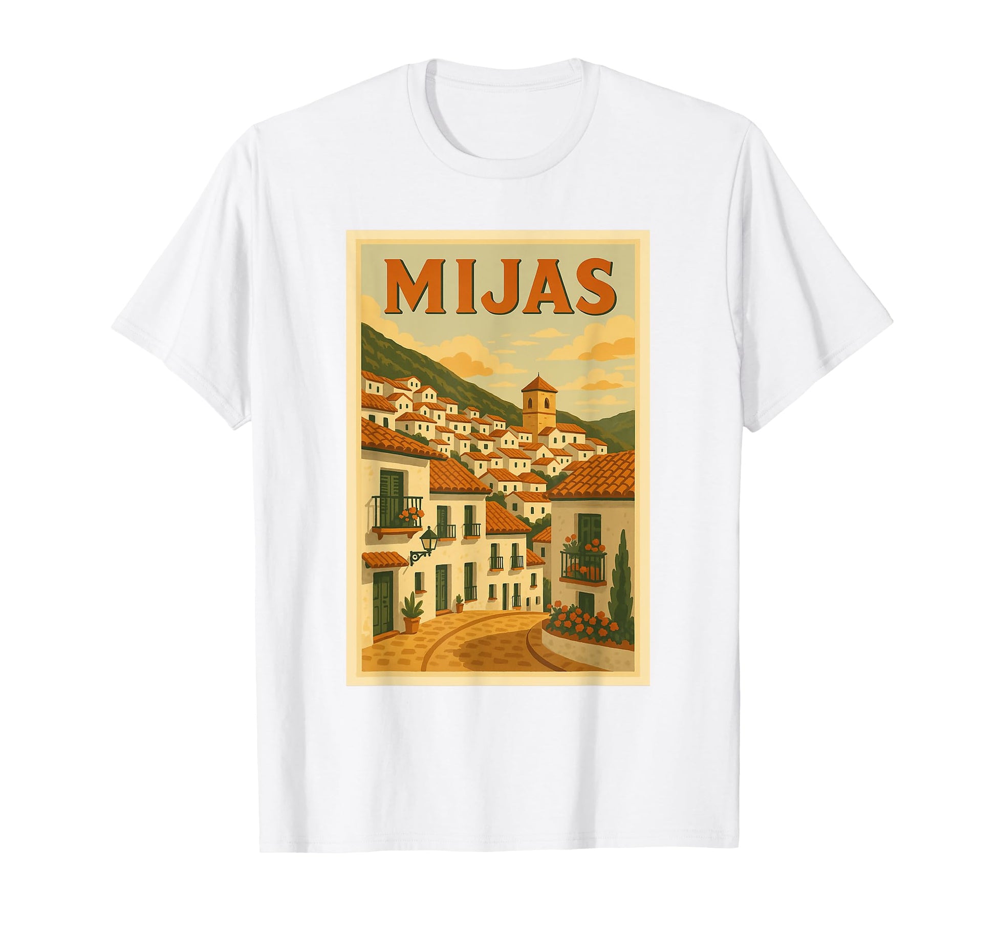 Mijas Spain Postcard Holiday Vacation T-Shirt - Trendy Graphic Men Women - T-Shirt, Sweatshirt, Hoodie
