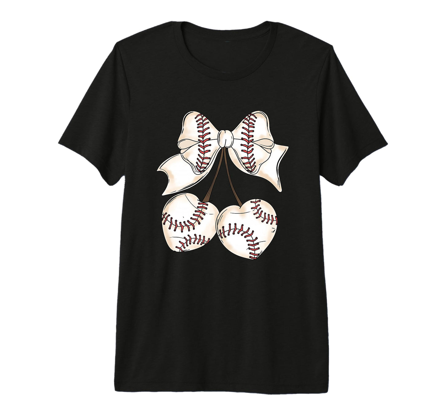 Baseball Hearts Bow Sports Lover Tri T-Shirt - Unique Graphic Men Women - T-Shirt, Sweatshirt, Hoodie