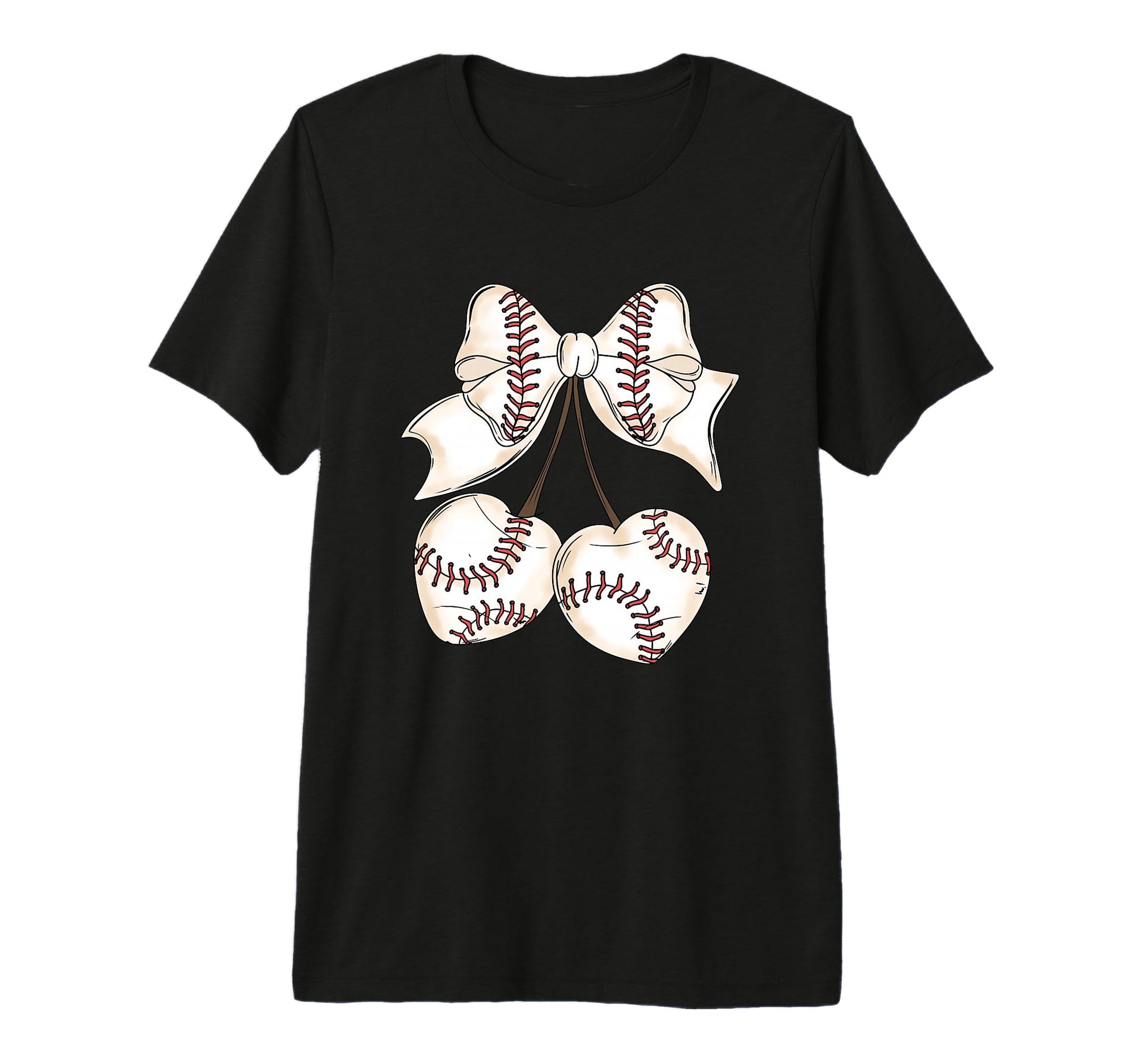 Baseball Hearts Bow Sports Lover Tri T-Shirt - Unique Graphic Men Women - T-Shirt, Sweatshirt, Hoodie