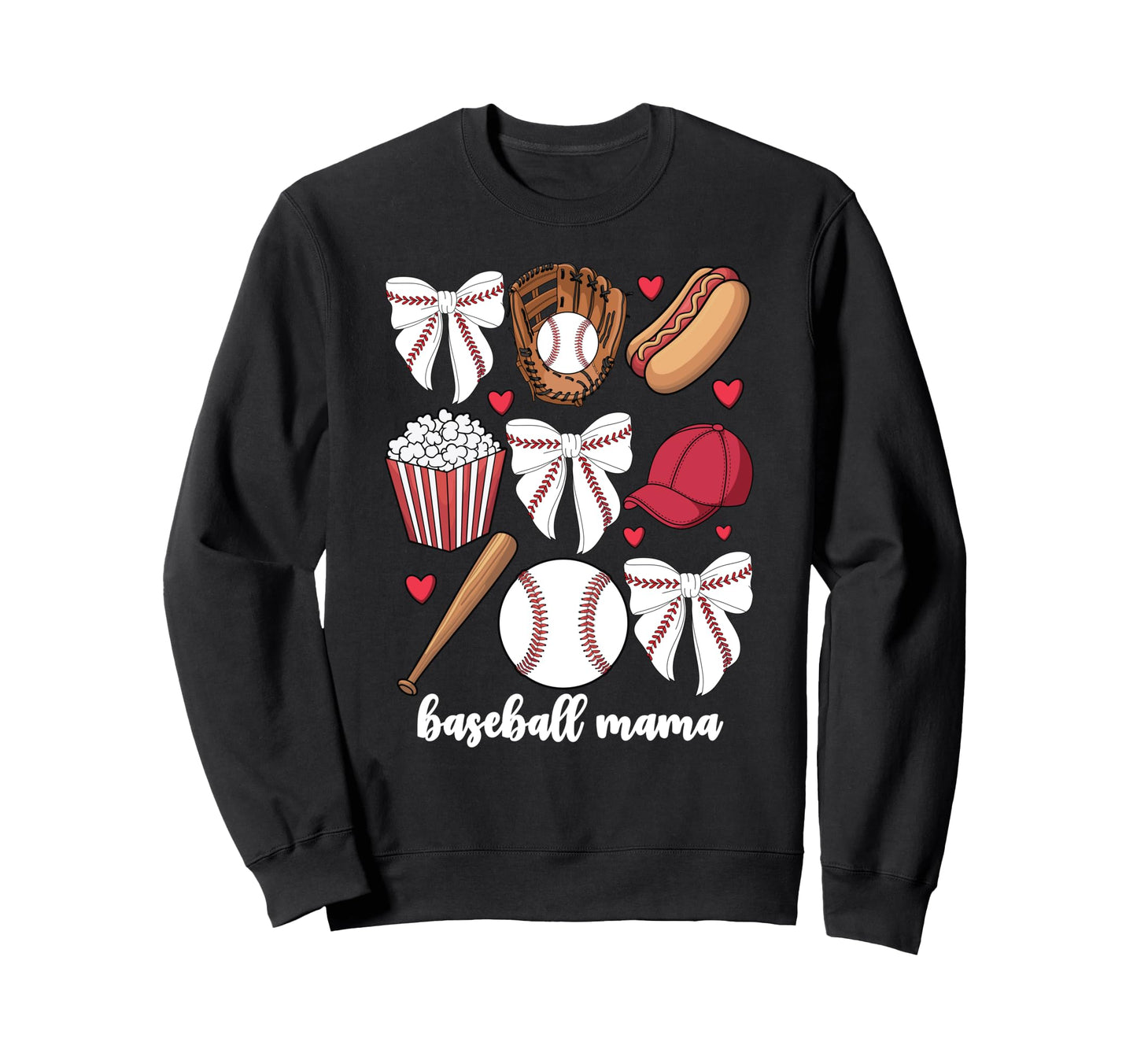 Baseball Coquette Bow Bows Cheer Sweatshirt - Minimalist Print Unisex - T-Shirt, Sweatshirt, Hoodie