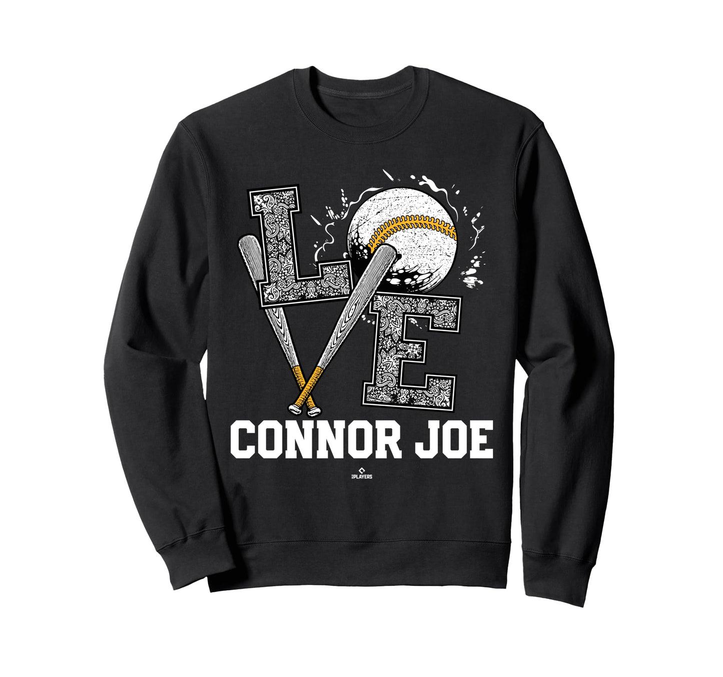 Distressed Baseball Love Connor Joe Sweatshirt - Unique Graphic Men Women - T-Shirt, Sweatshirt, Hoodie